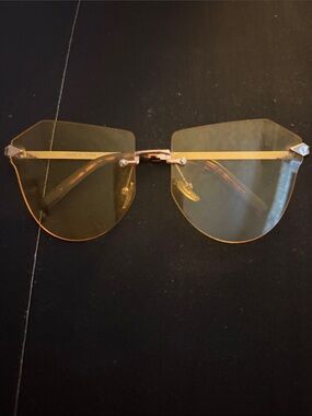 Rimless Yellow Tinted Sunglasses